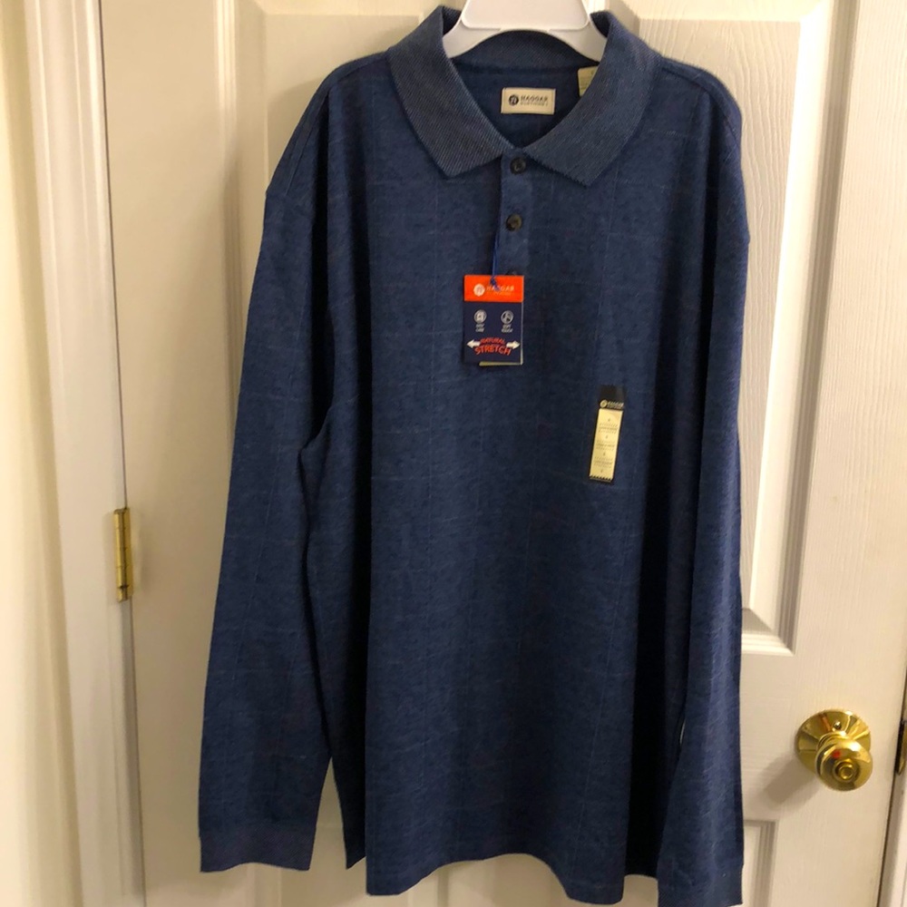 COPY - New with tags Haggar size L blue polo